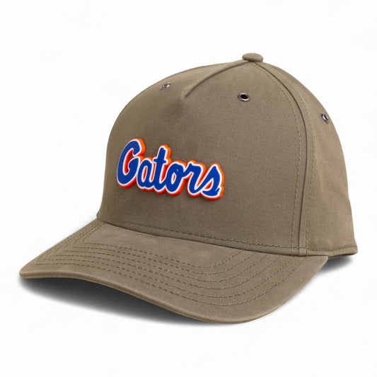 Florida Gators Script Blue 3D Snapback Canvas Hat- Olive