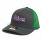 Florida Gators Script Blue 3D Snapback Trucker Hat- Charcoal/ Kelly Green