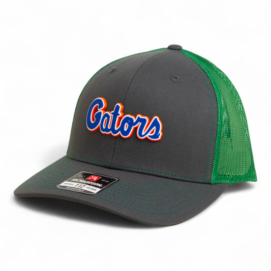 Florida Gators Script Blue 3D Snapback Trucker Hat- Charcoal/ Kelly Green