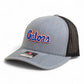 Florida Gators Script Blue 3D Snapback Trucker Hat- Heather Grey/ Black