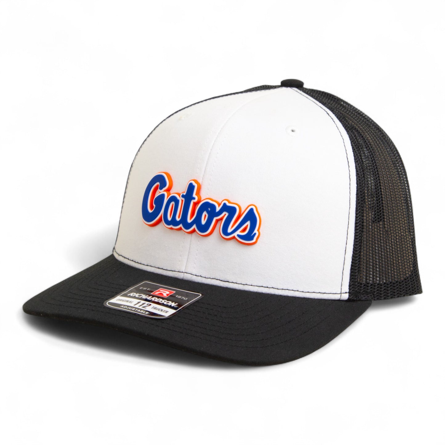 Florida Gators Script Blue 3D Snapback Trucker Hat- White/ Black
