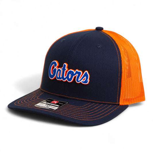 Florida Gators Script Blue 3D Snapback Trucker Hat- Navy/ Orange