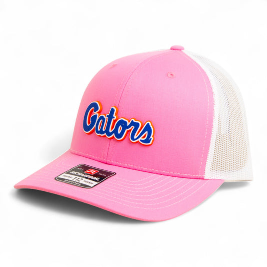 Florida Gators Script Blue 3D Snapback Trucker Hat- Pink/ White