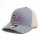 Florida Gators Script Blue 3D Snapback Trucker Hat- Heather Grey/ Light Grey