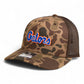 Florida Gators Script Blue 3D Snapback Trucker Hat- Bark Duck Camo/ Brown