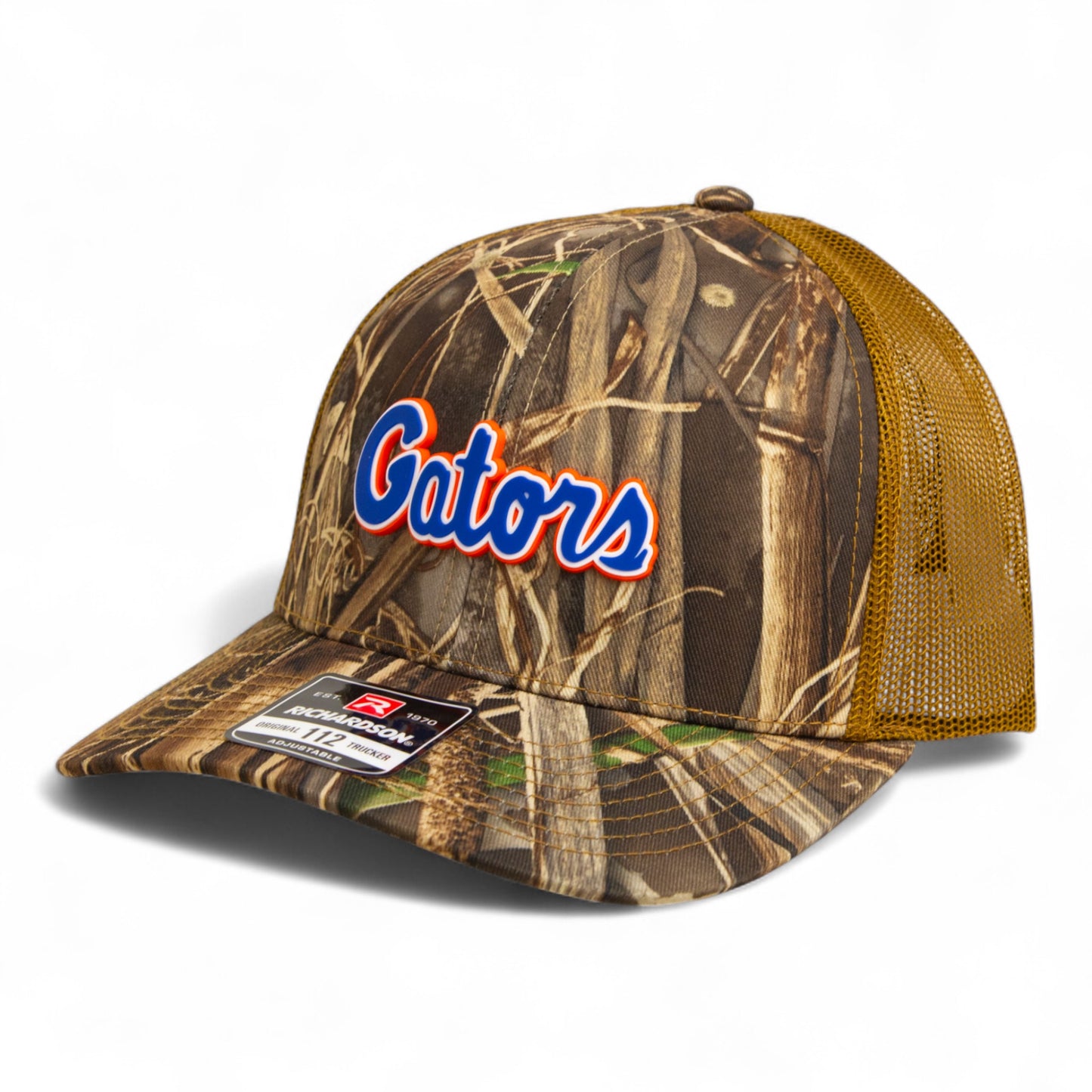 Florida Gators Script Blue 3D Snapback Trucker Hat- Realtree Max 7/ Buck