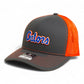 Florida Gators Script Blue 3D Snapback Trucker Hat- Charcoal/ Orange