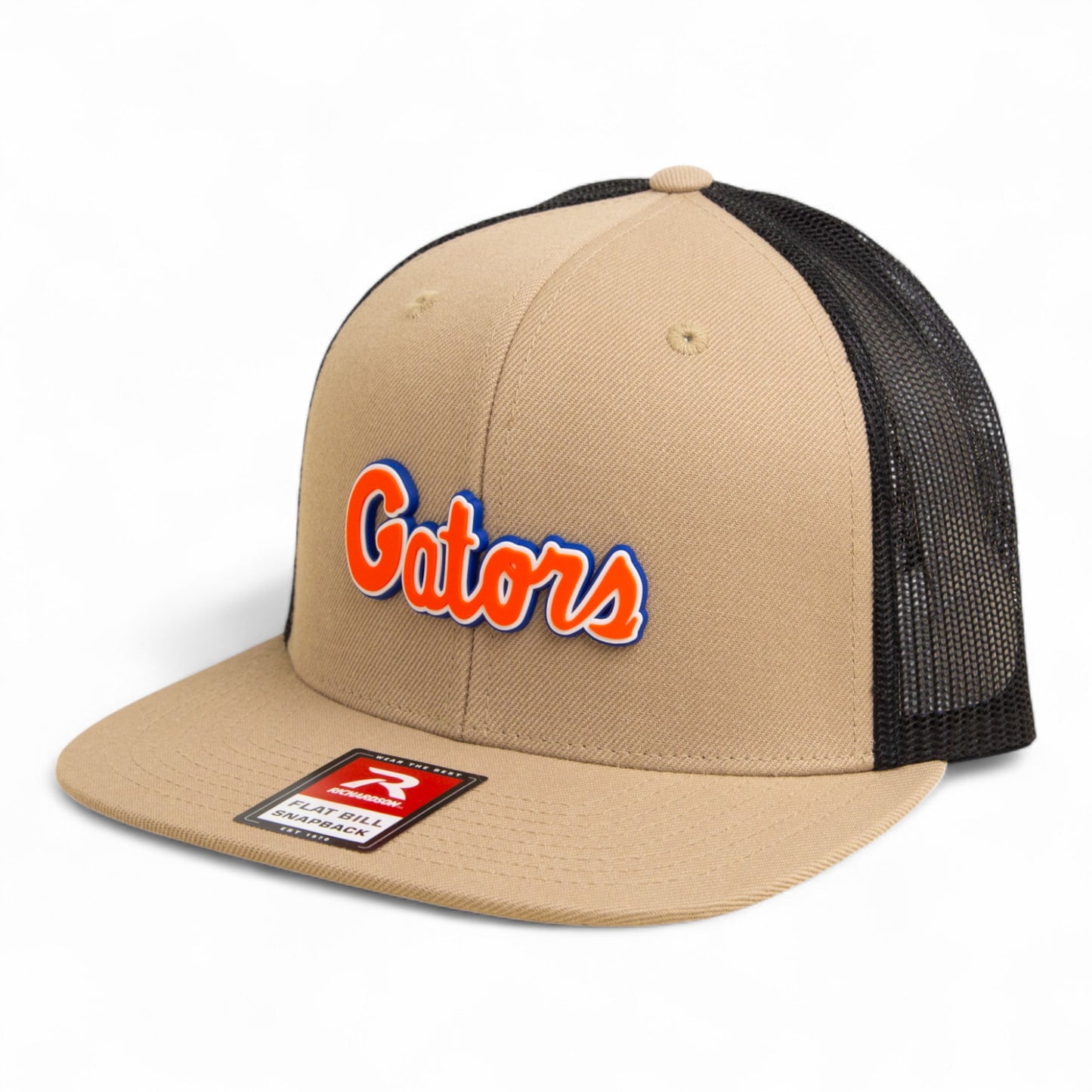 Florida Gators Script Orange 3D Wool Blend Flat Bill Hat- Tan/ Black