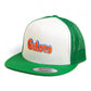 Florida Gators Script Orange 3D YP Snapback Flat Bill Trucker Hat- White/ Kelly Green