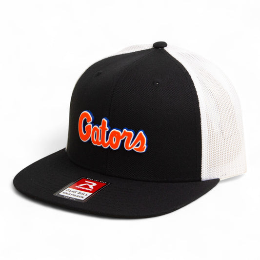 Florida Gators Script Orange 3D Wool Blend Flat Bill Hat- Black/ White