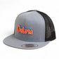 Florida Gators Script Orange 3D YP Snapback Flat Bill Trucker Hat- Heather Grey/ Black