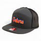 Florida Gators Script Orange 3D Snapback Seven-Panel Flat Bill Trucker Hat- Charcoal/ Black