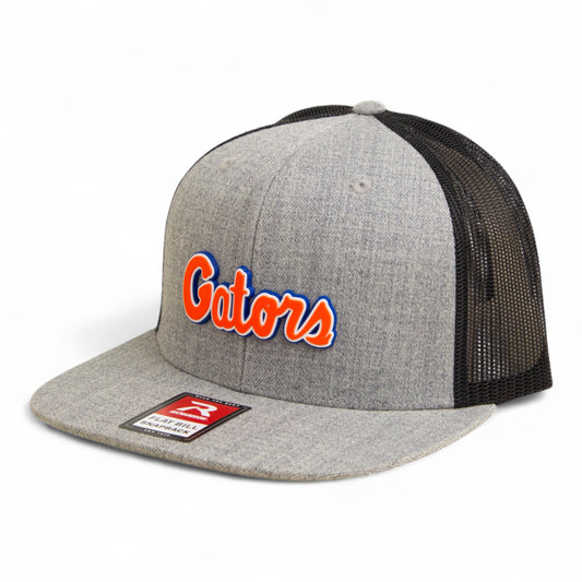 Florida Gators Script Orange 3D Wool Blend Flat Bill Hat- Heather Grey/ Black