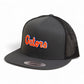 Florida Gators Script Orange 3D YP Snapback Flat Bill Trucker Hat- Charcoal/ Black