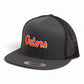 Florida Gators Script Orange 3D YP Snapback Flat Bill Trucker Hat- Charcoal/ Black