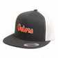 Florida Gators Script Orange 3D YP Snapback Flat Bill Trucker Hat- Charcoal/ White