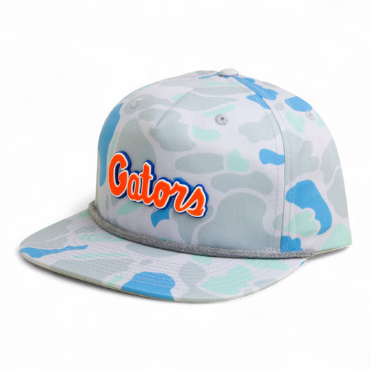 Florida Gators Script Orange 3D Umpqua Rope Hat- Saltwater Duck Camo/ Charcoal