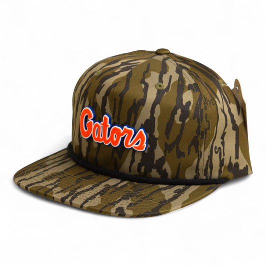Florida Gators Script Orange 3D Umpqua Rope Hat- Mossy Oak Bottomland/ Black
