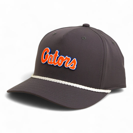 Florida Gators Script Orange 3D Five Panel Classic Rope Hat- Charcoal/ White