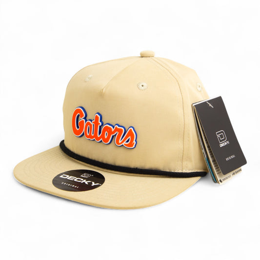 Florida Gators Script Orange 3D Classic Rope Hat- Birch/ Black