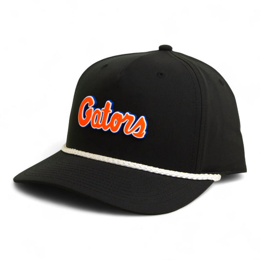 Florida Gators Script Orange 3D Five Panel Classic Rope Hat- Black/ White