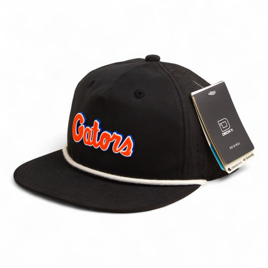 Florida Gators Script Orange 3D Perforated Rope Hat- Black/ White