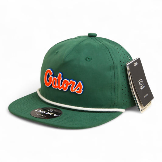 Florida Gators Script Orange 3D Perforated Rope Hat- Forest/ White