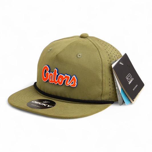 Florida Gators Script Orange 3D Perforated Rope Hat- Loden/ Black