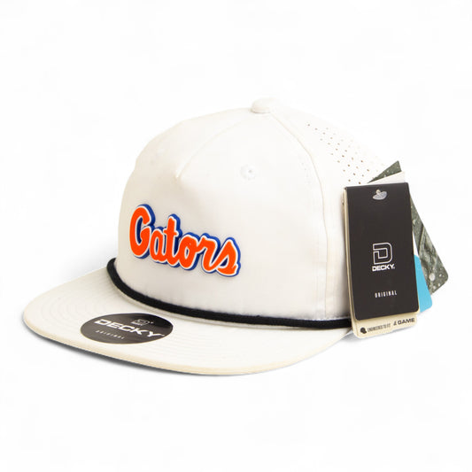 Florida Gators Script Orange 3D Perforated Rope Hat- White/ Black