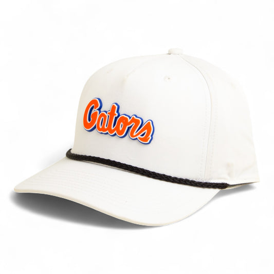 Florida Gators Script Orange 3D Five Panel Classic Rope Hat- White/ Black