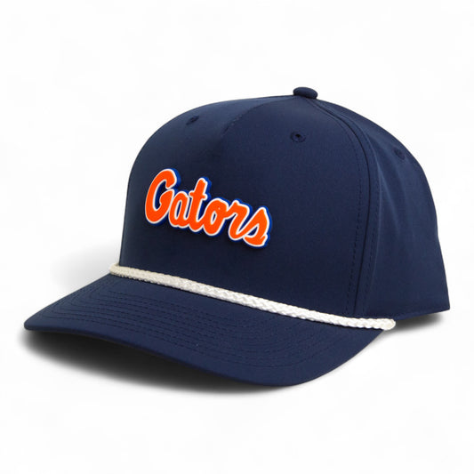 Florida Gators Script Orange 3D Five Panel Classic Rope Hat- Navy/ White