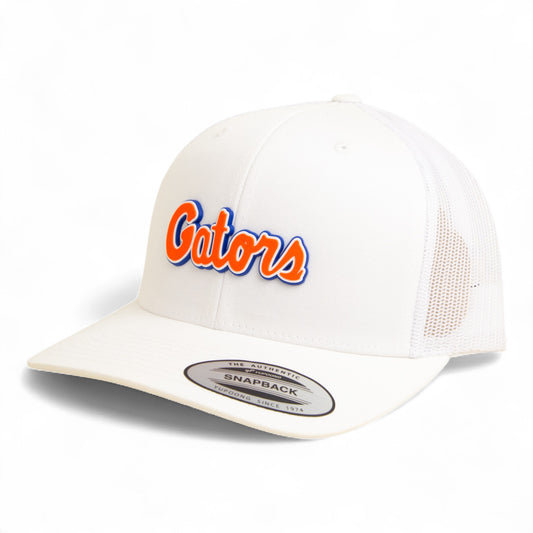 Florida Gators Script Orange 3D YP Snapback Trucker Hat- White