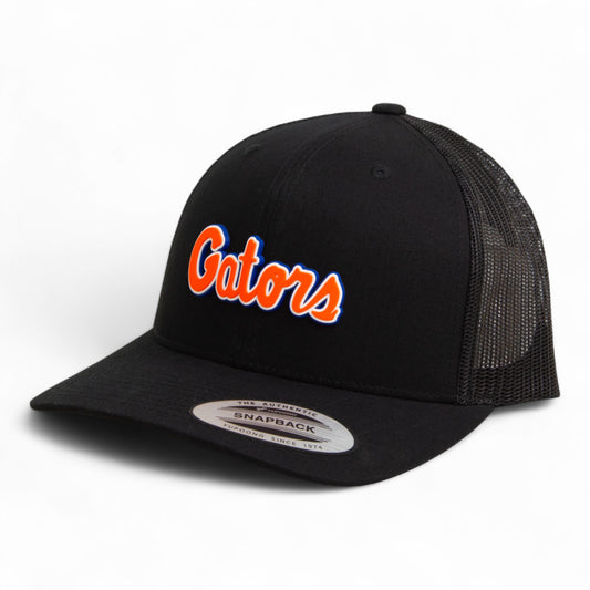 Florida Gators Script Orange 3D YP Snapback Trucker Hat- Black