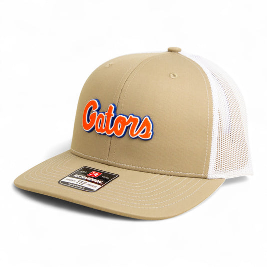 Florida Gators Script Orange 3D Snapback Trucker Hat- Tan/ White