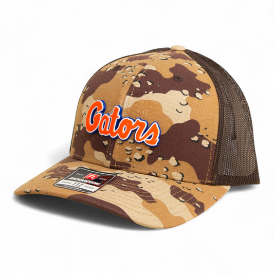 Florida Gators Script Orange 3D Snapback Trucker Hat- Desert Camo/ Brown
