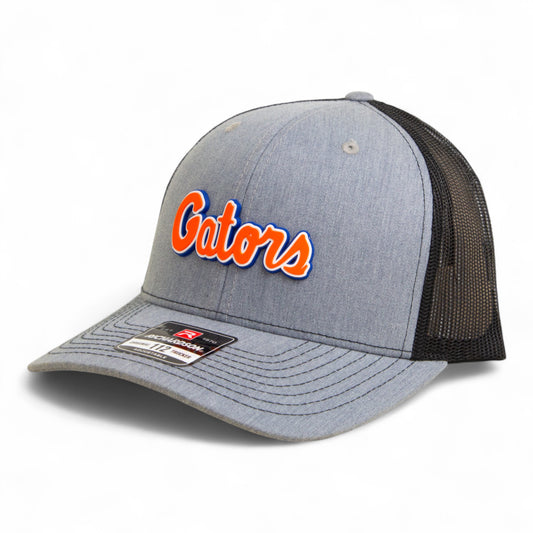 Florida Gators Script Orange 3D Snapback Trucker Hat- Heather Grey/ Black