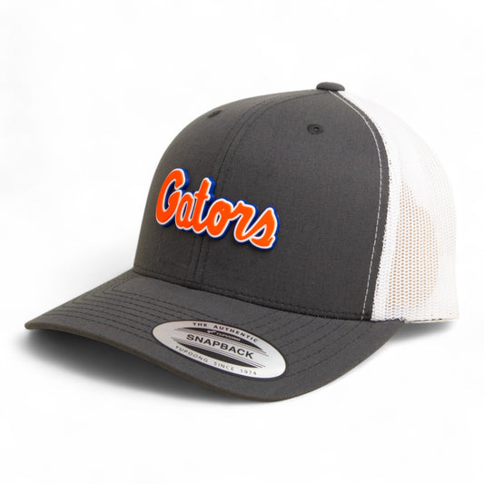 Florida Gators Script Orange 3D YP Snapback Trucker Hat- Charcoal/ White