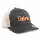 Florida Gators Script Orange 3D YP Snapback Trucker Hat- Charcoal/ White