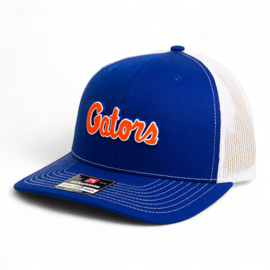 Florida Gators Script Orange 3D Snapback Trucker Hat- Royal/ White