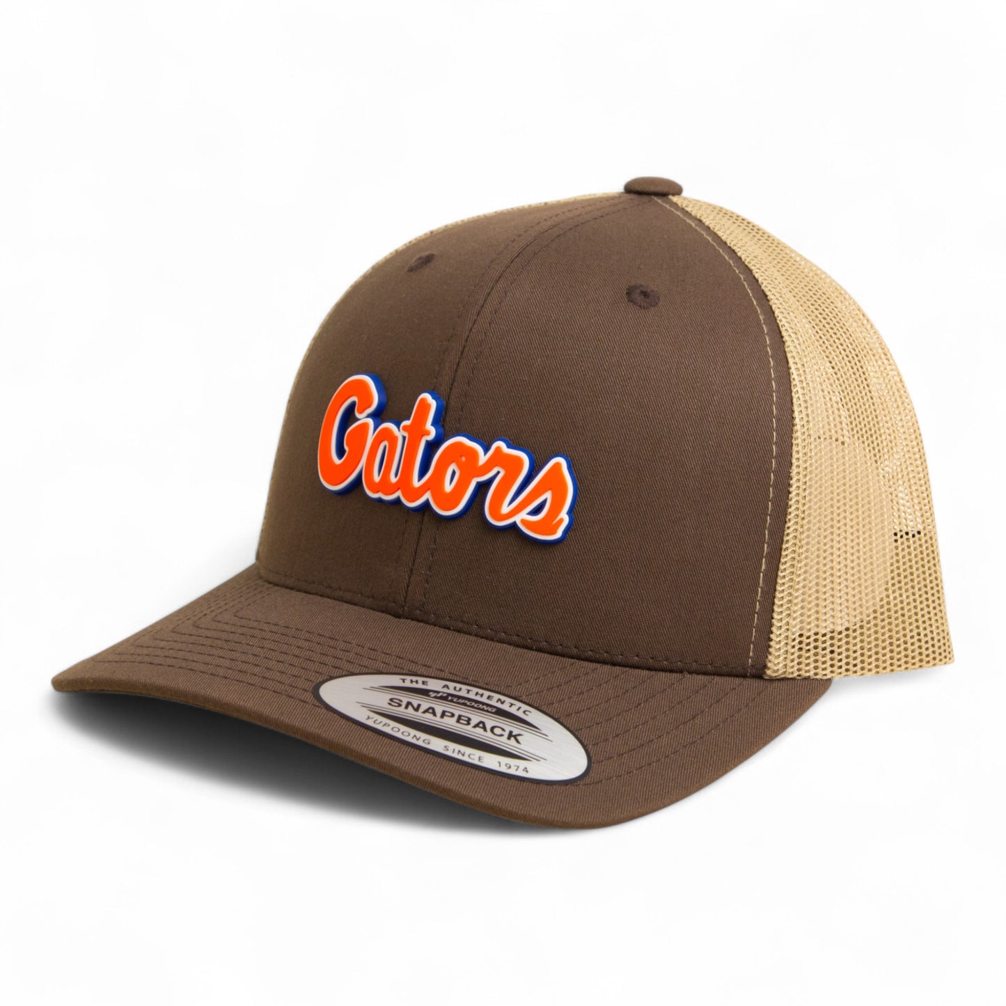 Florida Gators Script Orange 3D YP Snapback Trucker Hat- Brown/ Tan