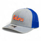 Florida Gators Script Orange 3D Snapback Trucker Hat- Heather Grey/ Royal