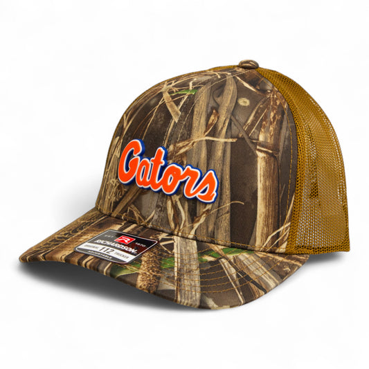 Florida Gators Script Orange 3D Snapback Trucker Hat- Realtree Max 7/ Buck