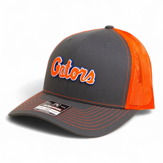 Florida Gators Script Orange 3D Snapback Trucker Hat- Charcoal/ Orange