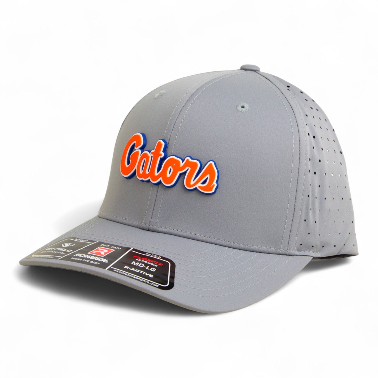 Florida Gators Script Orange 3D Laser Perf R-Flex Cap- Grey