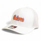 Florida Gators Script Orange 3D Snapback Trucker Hat- White