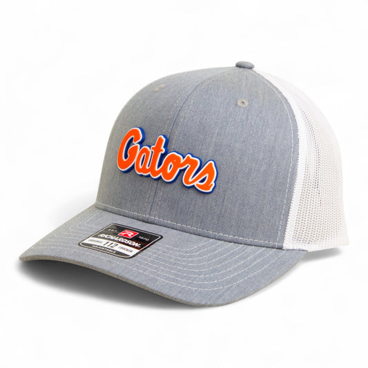 Florida Gators Script Orange 3D Snapback Trucker Hat- Heather Grey/ White