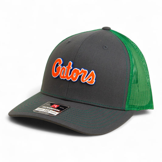 Florida Gators Script Orange 3D Snapback Trucker Hat- Charcoal/ Kelly Green