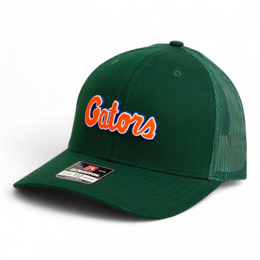 Florida Gators Script Orange 3D Snapback Trucker Hat- Dark Green