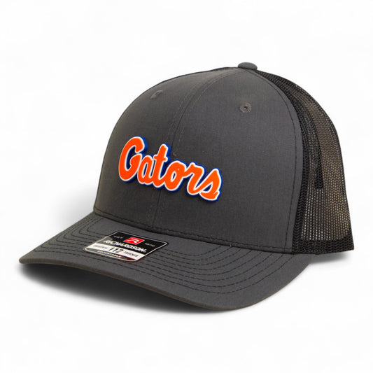 Florida Gators Script Orange 3D Snapback Trucker Hat- Charcoal/ Black