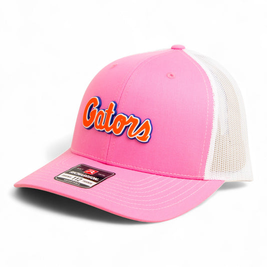 Florida Gators Script Orange 3D Snapback Trucker Hat- Pink/ White